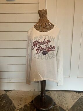 HARLEY-DAVIDSON LONG SLEEVED COTTON BLEND TOP